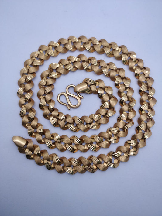 Royal Matte Cuban Gold Chain | Purity 22 Carat | Weight 54.5G